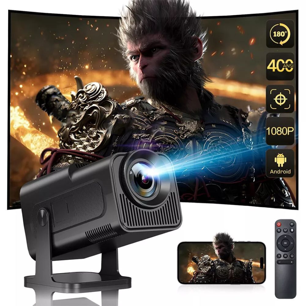 4K 1080P Smart Projector Mini Portable LED Wifi Bluetooth Android Home
