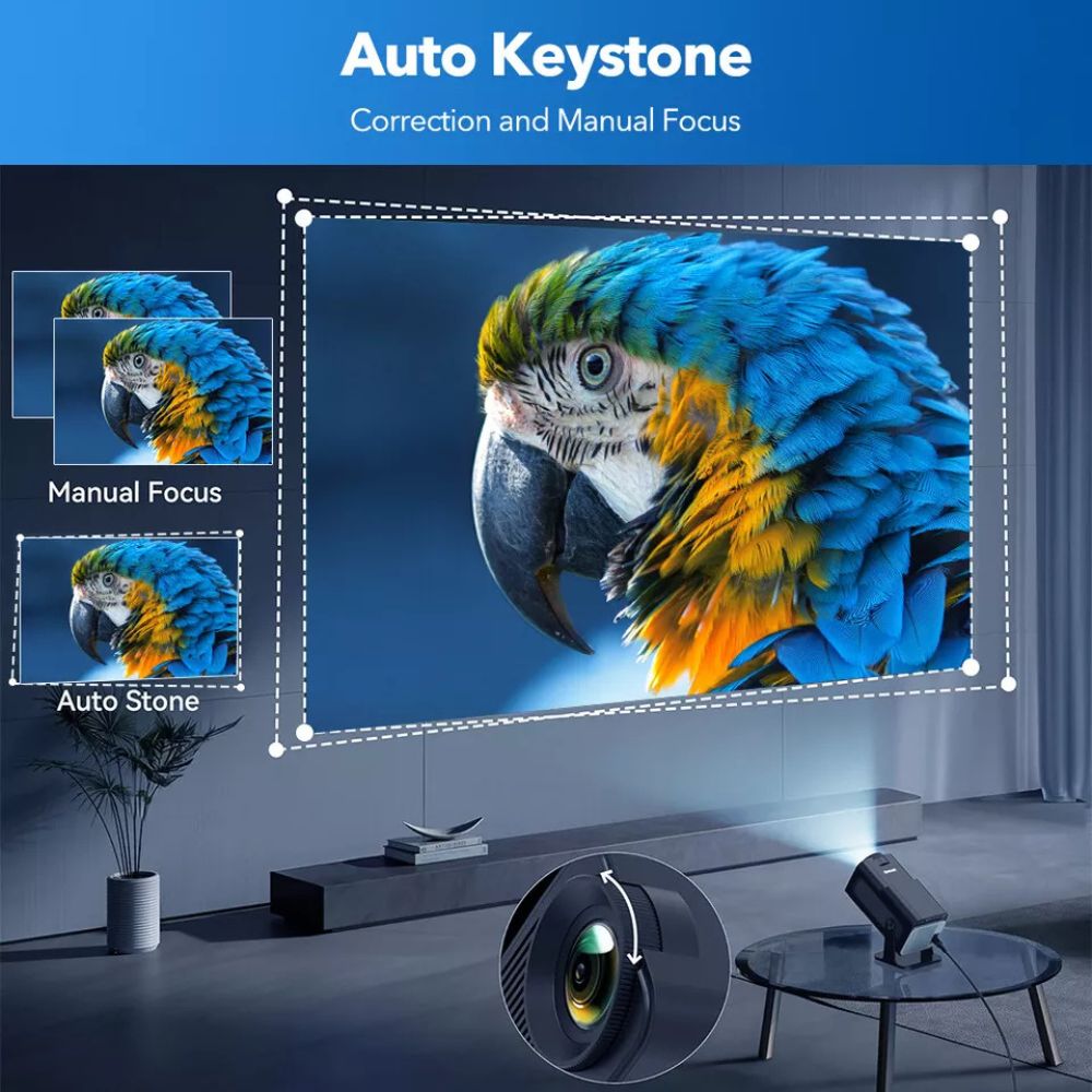 4K 1080P Smart Projector Mini Portable LED Wifi Bluetooth Android Home