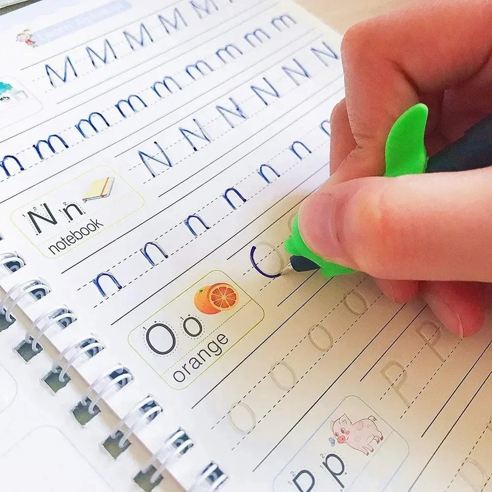4 PACK - Kids Magic Handwriting Reusable Calligraphy Practice Copy Book