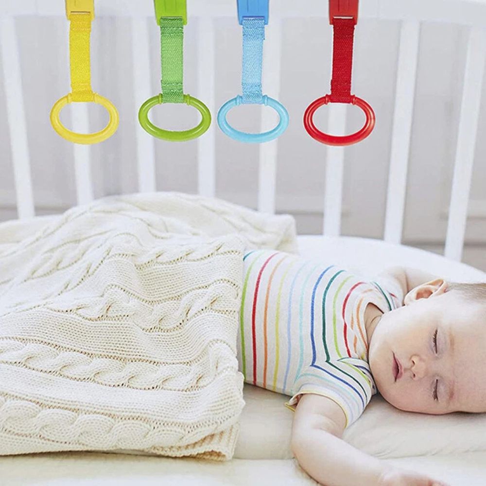 4pcs Baby Crib Pull Rings Walking Training Ring Security Baby Stand Up