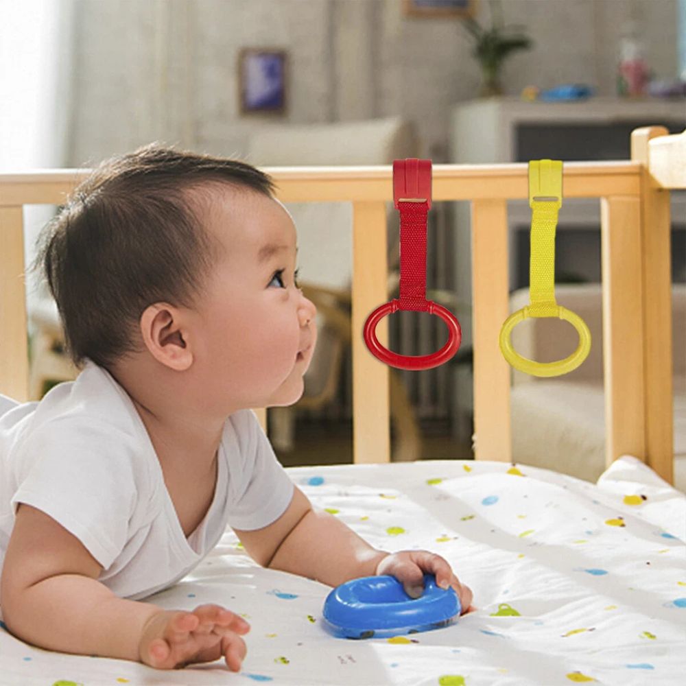 4pcs Baby Crib Pull Rings Walking Training Ring Security Baby Stand Up