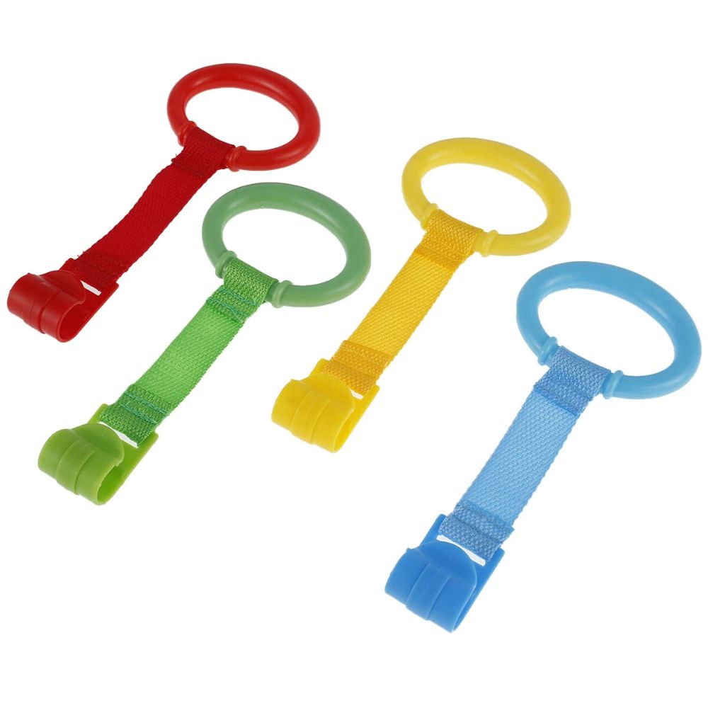 4pcs Baby Crib Pull Rings Walking Training Ring Security Baby Stand Up