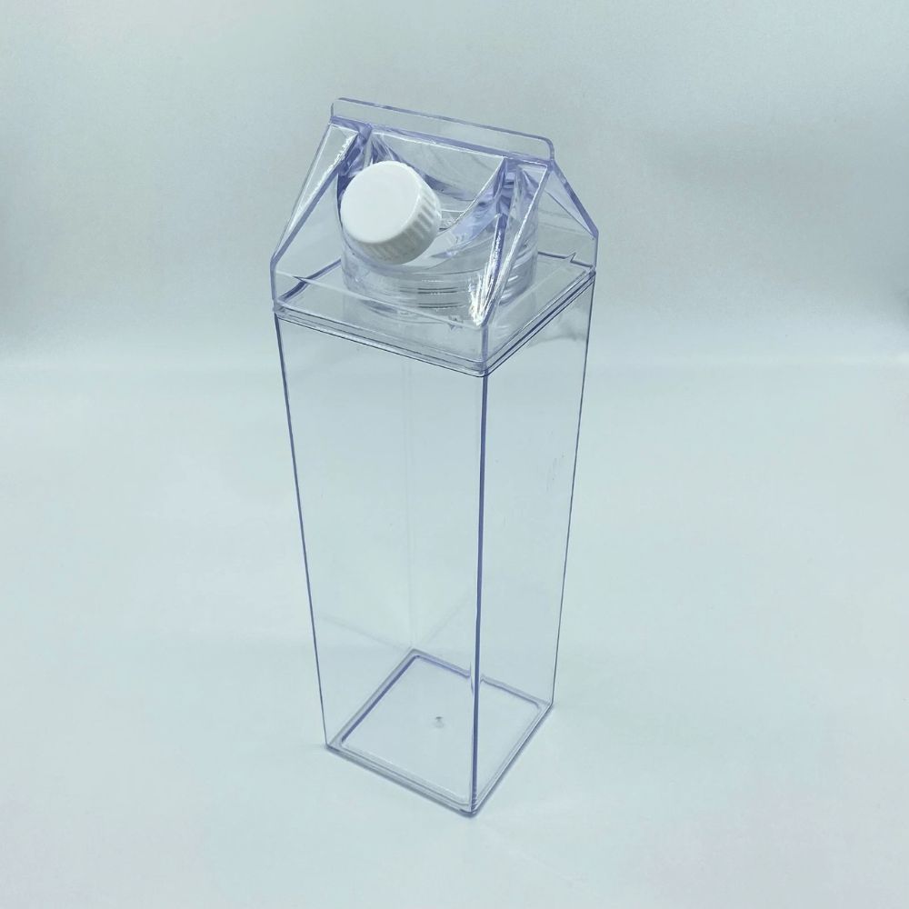 500ml/1000ml Acrylic Water Bottle Plastic Milk Carton Tumbler