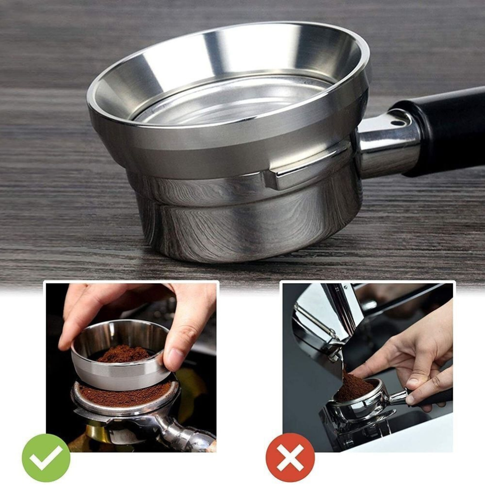 51/53/58mm Coffee Aluminum Dosing Ring Tamper Powder Espresso Funnel Breville