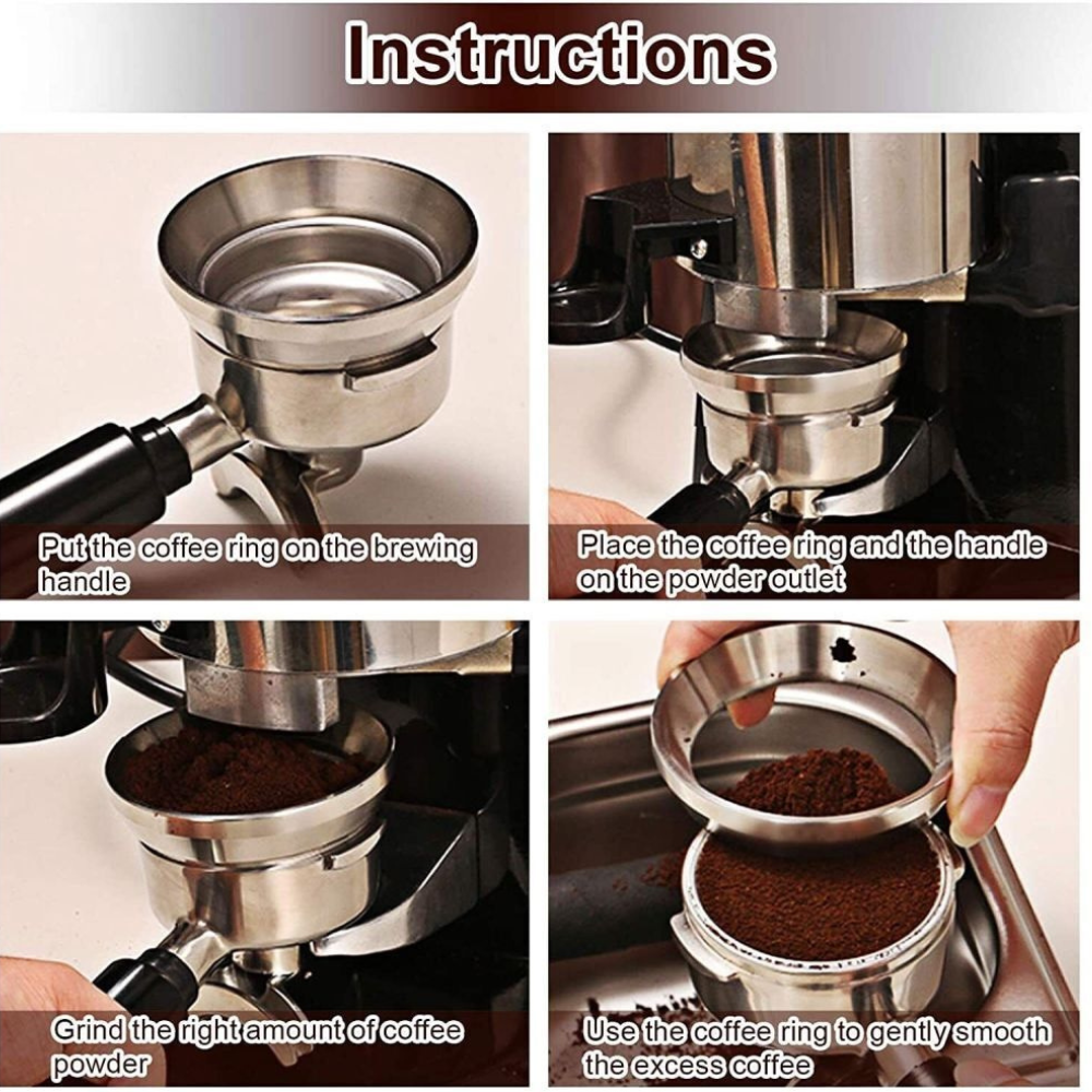 51/53/58mm Coffee Aluminum Dosing Ring Tamper Powder Espresso Funnel Breville
