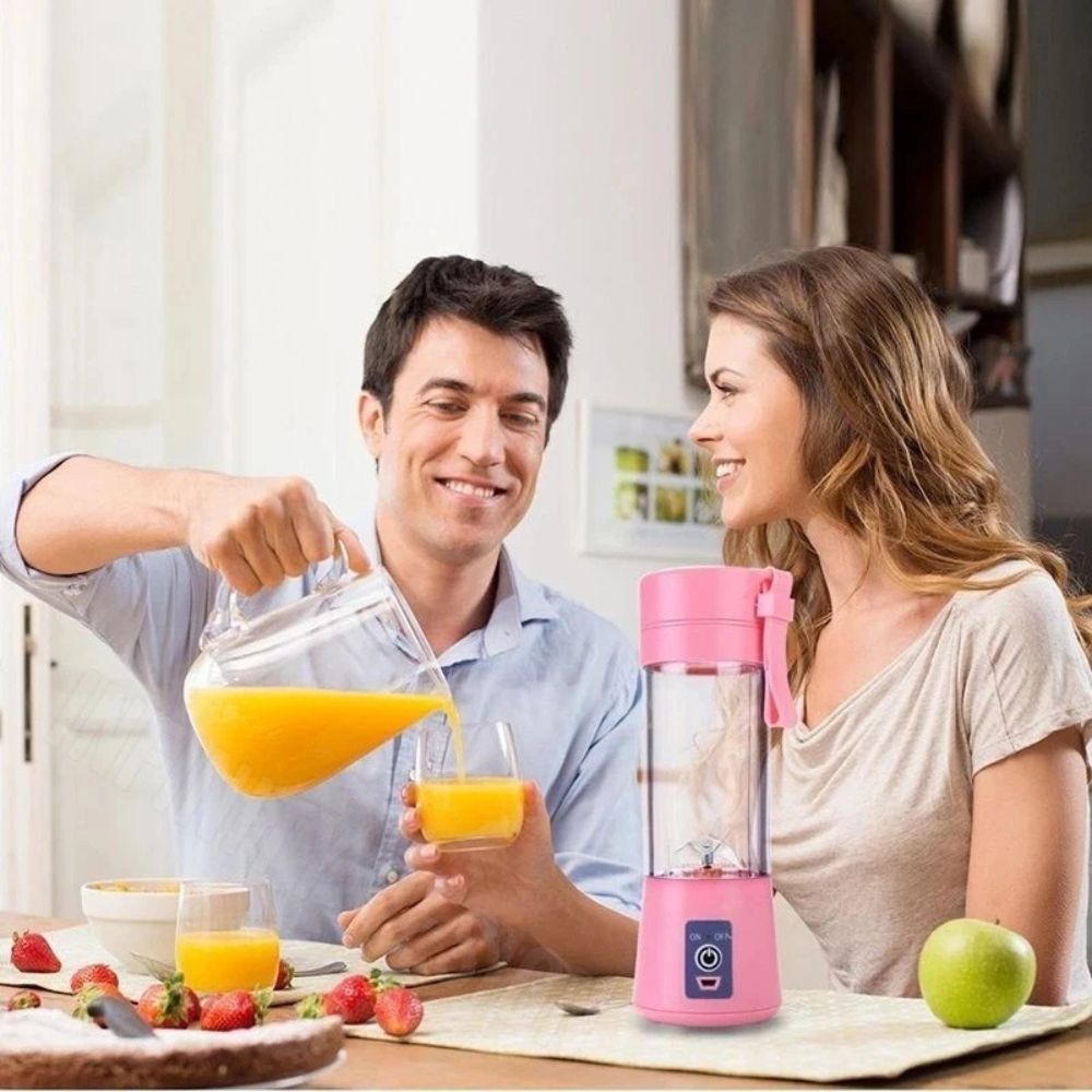 6-Blades Rechargeable Portable USB Electric Fruit Juicer Blender Travel Bottle
