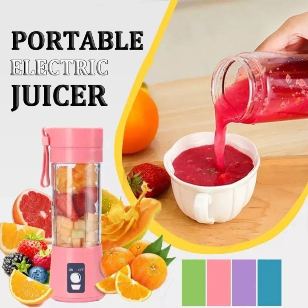 6-Blades Rechargeable Portable USB Electric Fruit Juicer Blender Travel Bottle