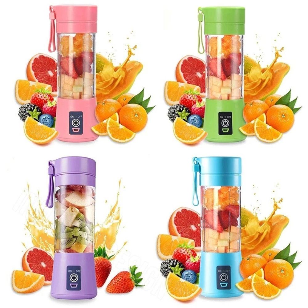 6-Blades Rechargeable Portable USB Electric Fruit Juicer Blender Travel Bottle