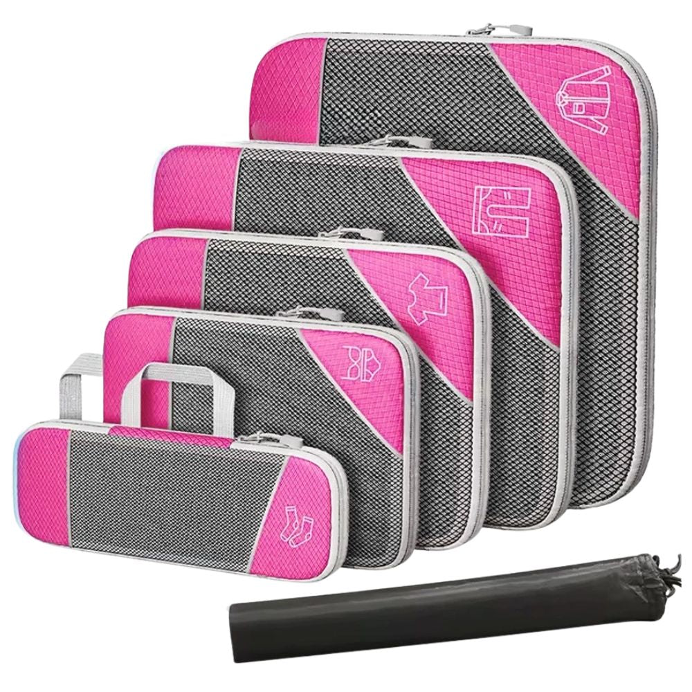 3/6Pcs Compression Packing Cubes Expandable Storage Travel Luggage Bags Organiser