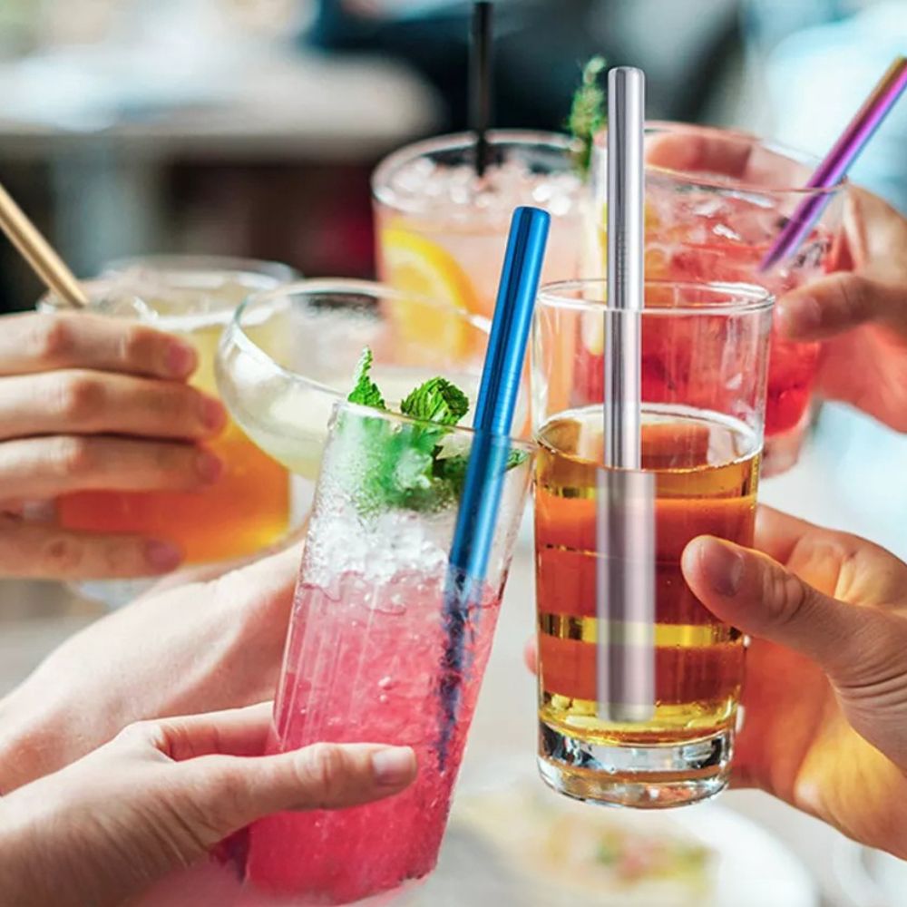 5pcs BOBA Stainless Steel Bubble Tea Straw Extra Wide Metal Reusable Jumbo Pack