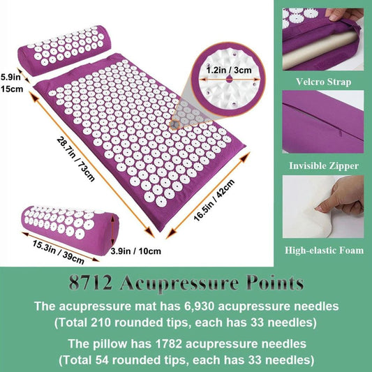Acupressure mat and pillow set