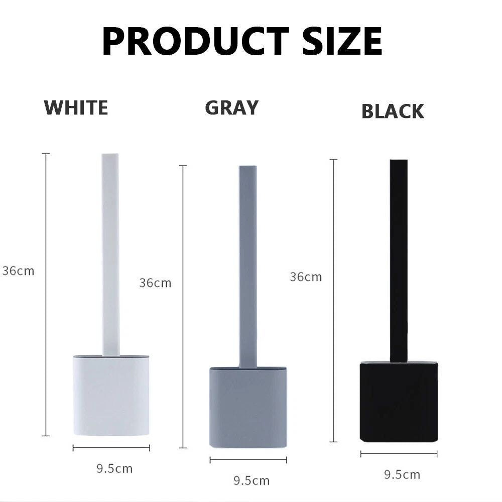 Bathroom Toilet Brush Silicone Bristles Cleaning Brush with Holder Creative Set