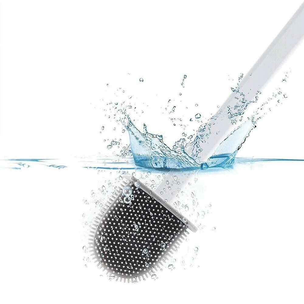 Bathroom Toilet Brush Silicone Bristles Cleaning Brush with Holder Creative Set