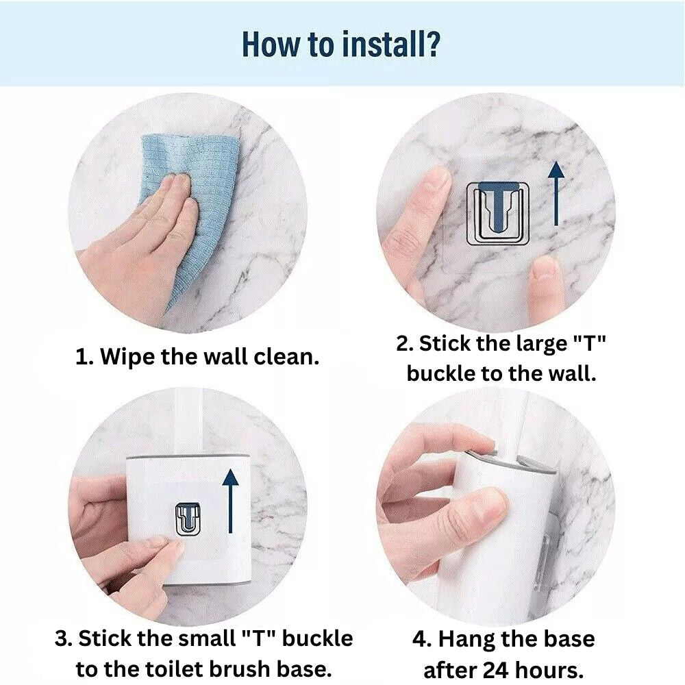 Bathroom Toilet Brush Silicone Bristles Cleaning Brush with Holder Creative Set