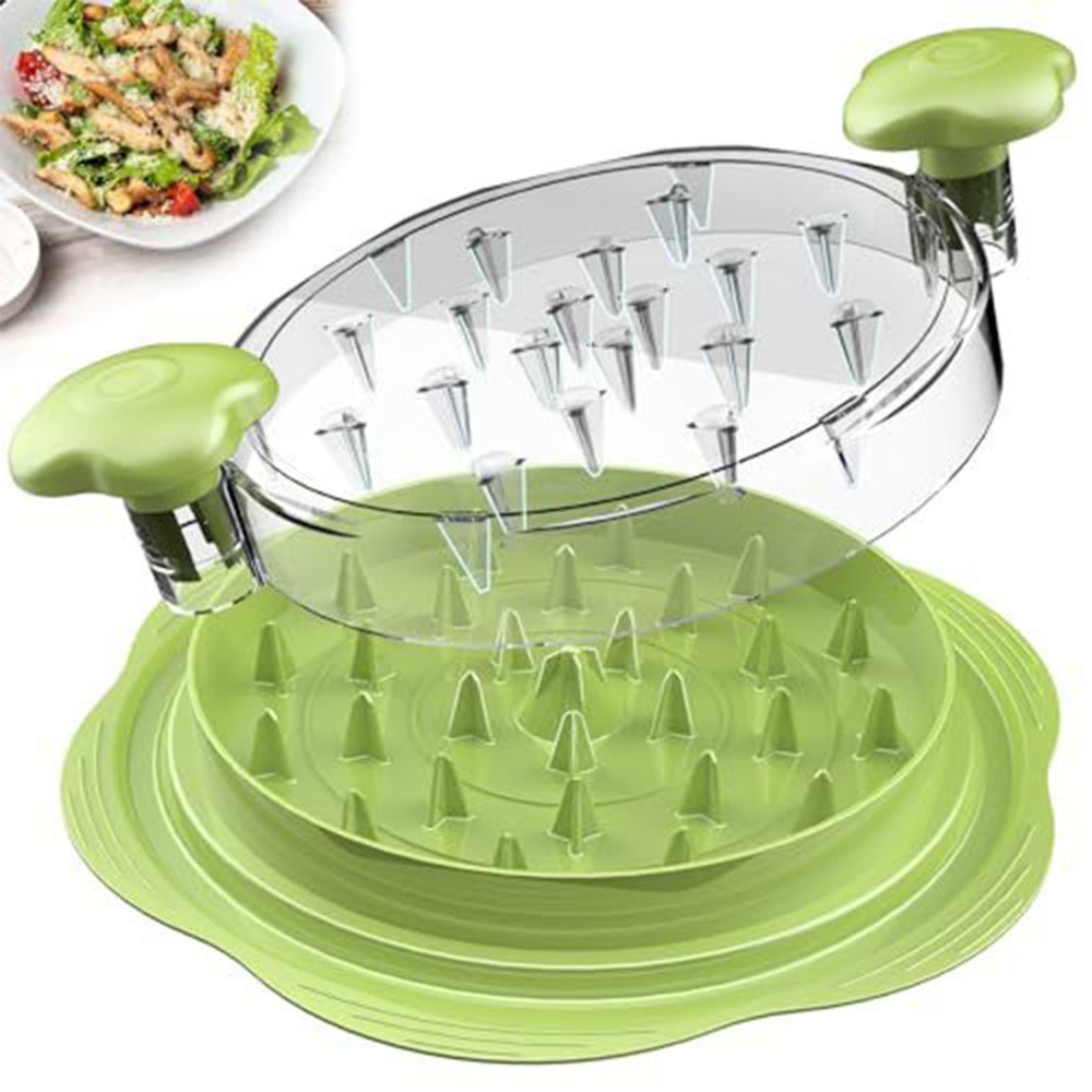 Chicken Breast Shredder Tool Meat Machine Twist with Brush and Fork Visible