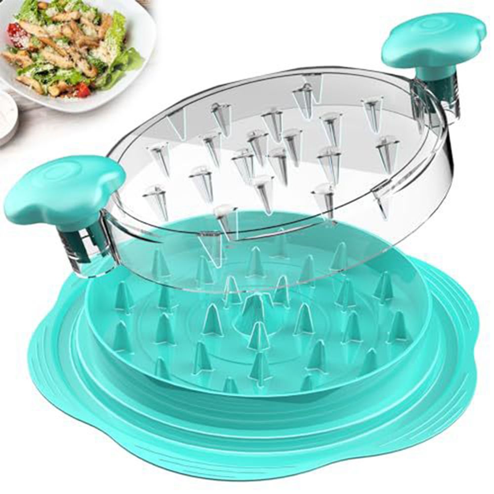 Chicken Breast Shredder Tool Meat Machine Twist with Brush and Fork Visible