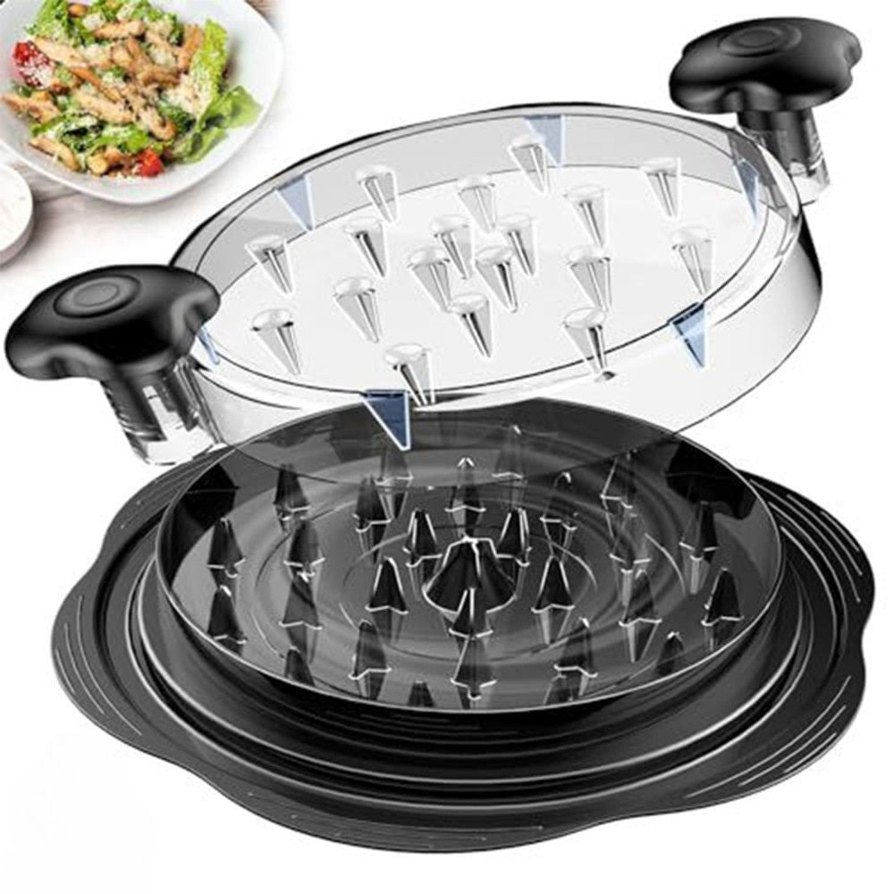 Chicken Breast Shredder Tool Meat Machine Twist with Brush and Fork Visible