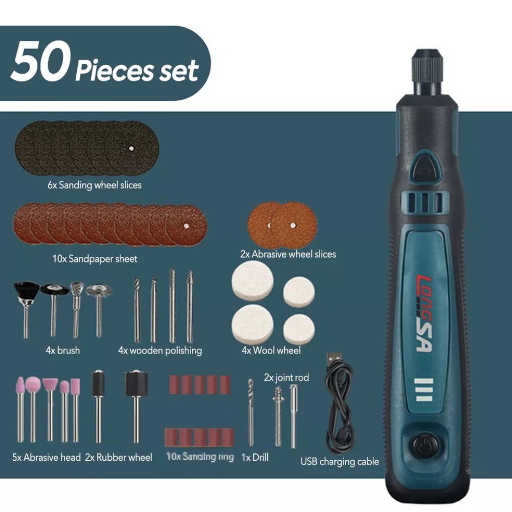 Cordless Electric Grinding Pen Kits Rotary Drill Grinder USB Engraving Tools