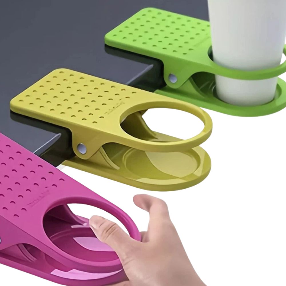 Random Colour Cup Holder Clip Table Desk Side Water Glass Beer Drink Bottle Tumbler Beverage