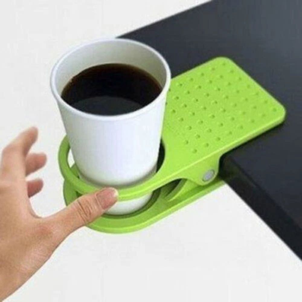 Random Colour Cup Holder Clip Table Desk Side Water Glass Beer Drink Bottle Tumbler Beverage