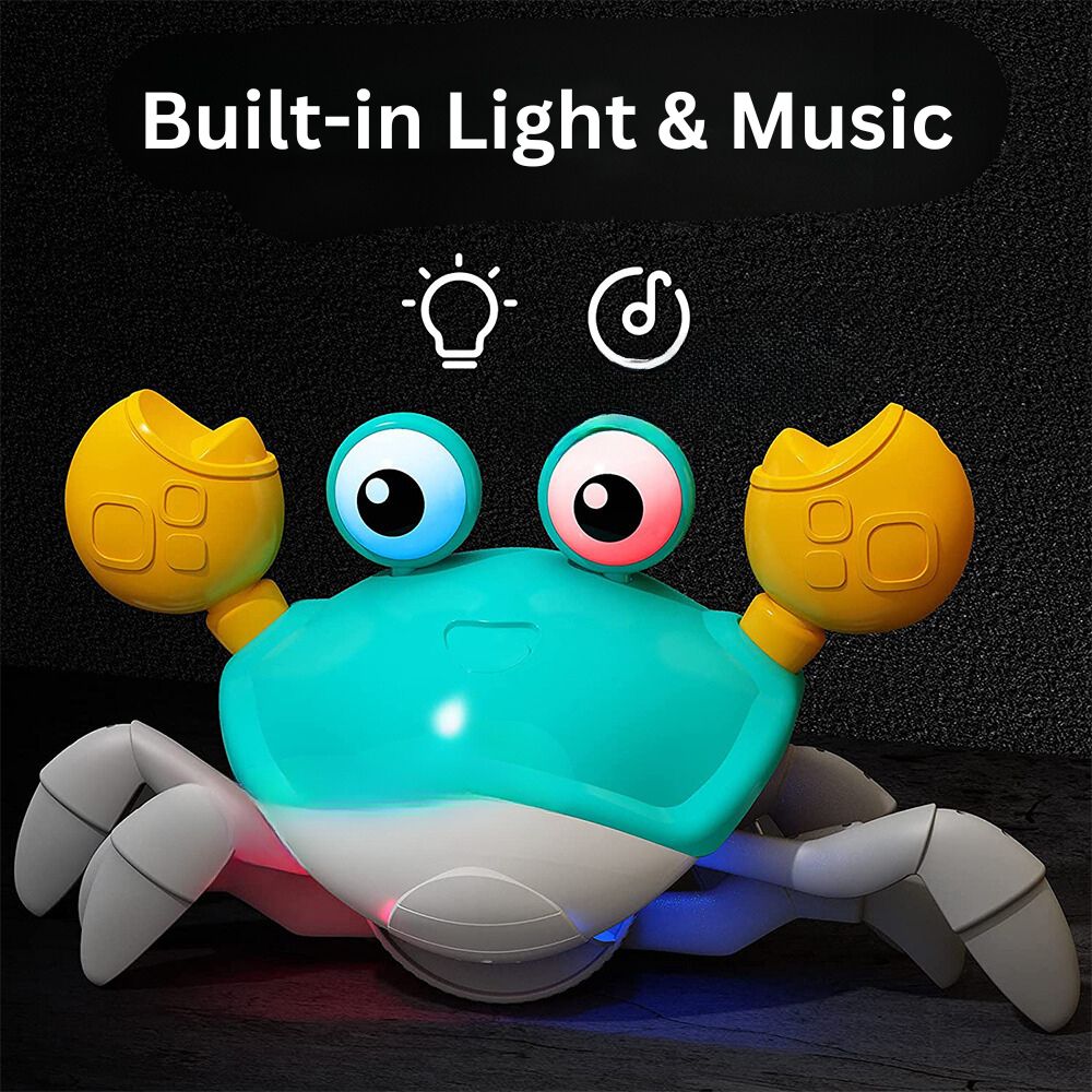 Electric Crab Music Crawling Baby Toy LED Light Up Interactive Toys Kids Toddler