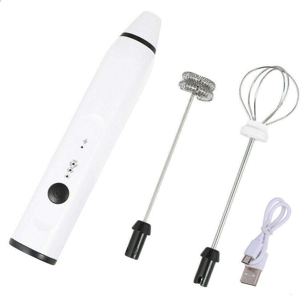 Electric Egg Beater Milk Coffee Frother USB Rechargeable Drink Foamer Mixer Tool