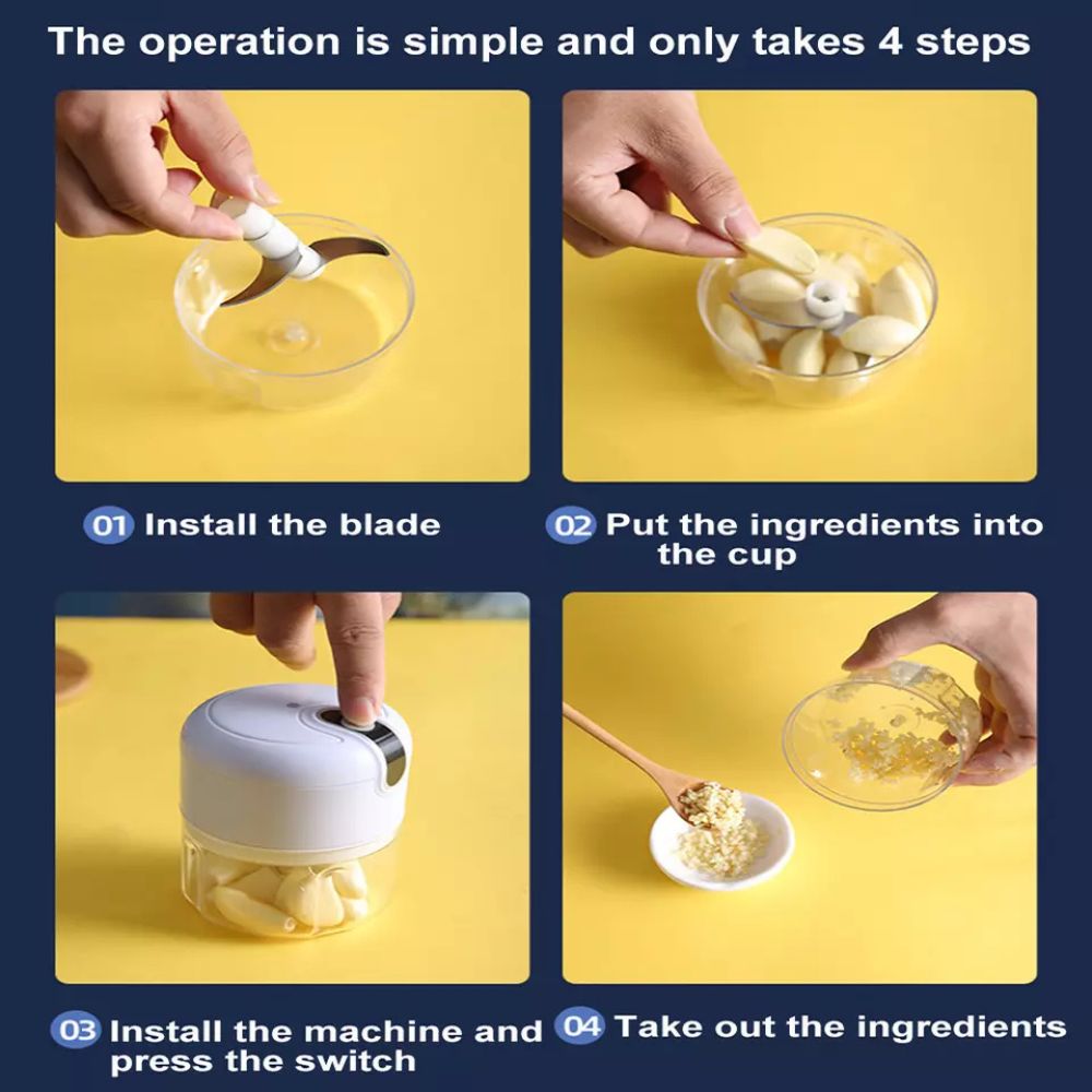 Electric Garlic Chopper HIGH POWER Crusher Food Vegetable Mincer Grinder Blender