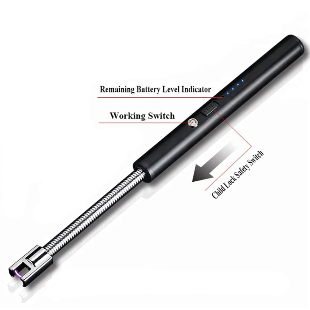 Electric USB Flameless Lighter BBQ Windproof Rotate 360 Candle Rechargeable Tool