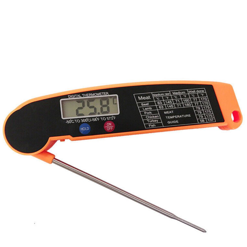 Foldable Digital Cooking Food Thermometer Temperature Probe Kitchen BBQ Meat Jam
