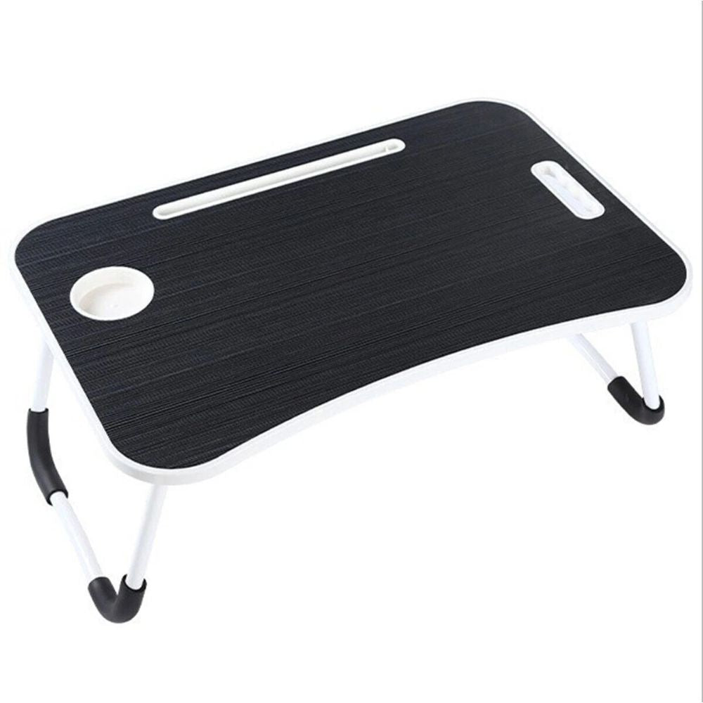 Foldable Laptop Bed Table Lap Standing Desk with Cup Slot for Indoor/Picnic Tray