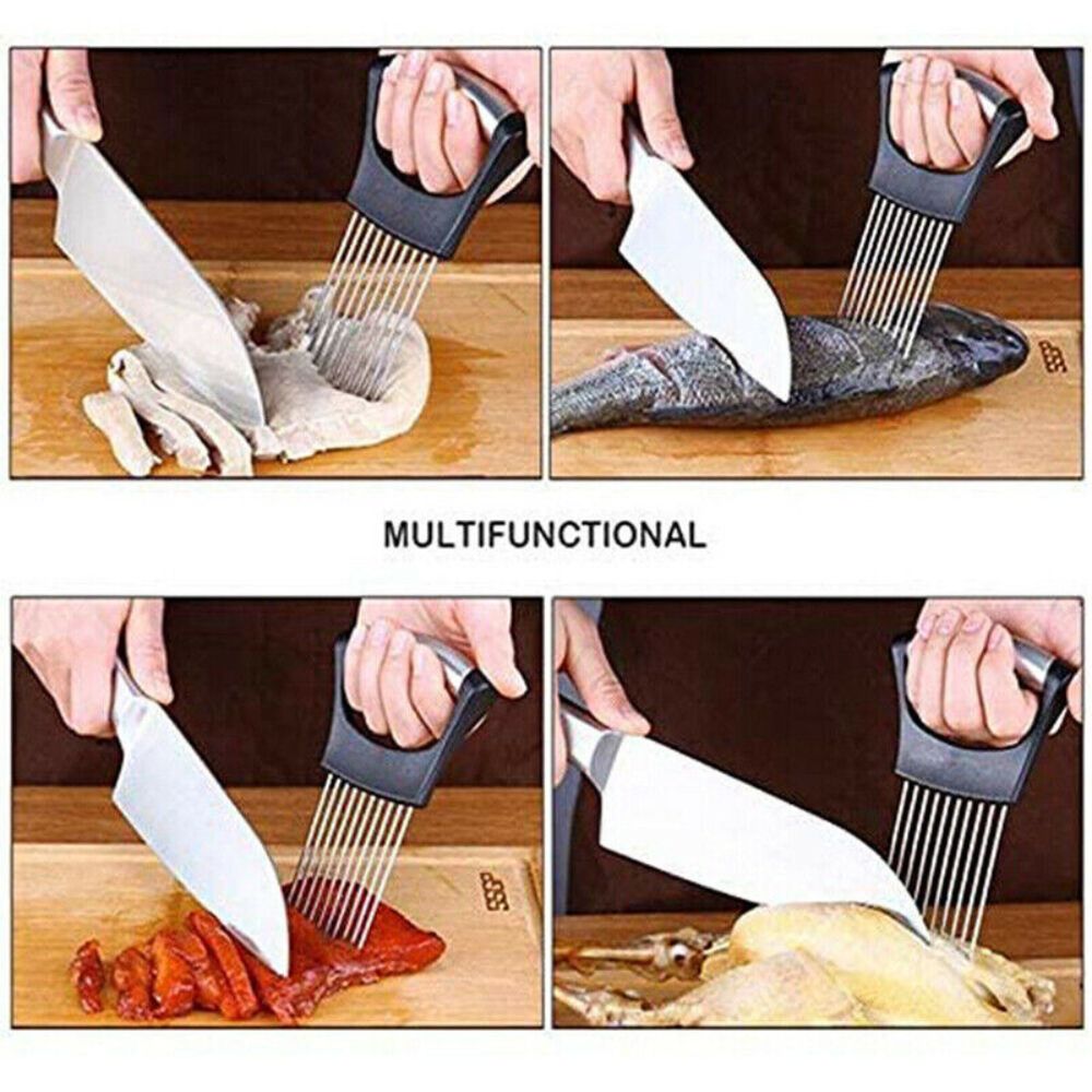 Food Slicer Assistant Onion Holder Tool Cutter Fish Meat Potato Vegetable
