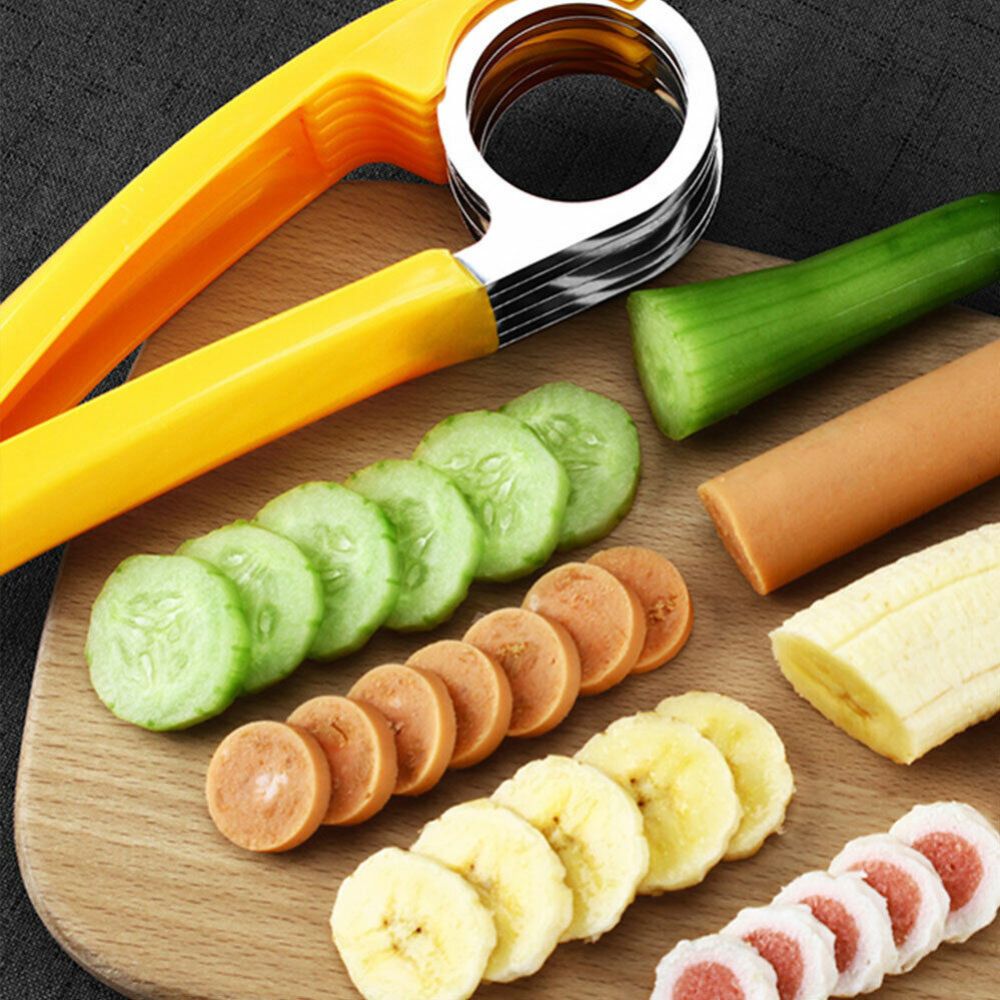 Fruits Salad Cereal Banana Slicer Easy Cut Kitchen Gherkin Cucumber Split Cutter