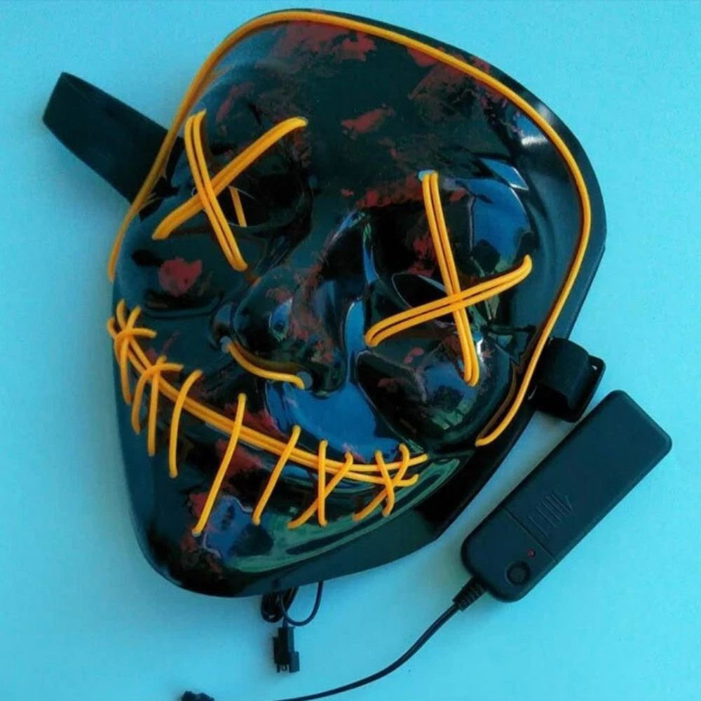 Glowing Halloween Mask LED Light Up Purge Light Costume Luminous EL Wire Scary