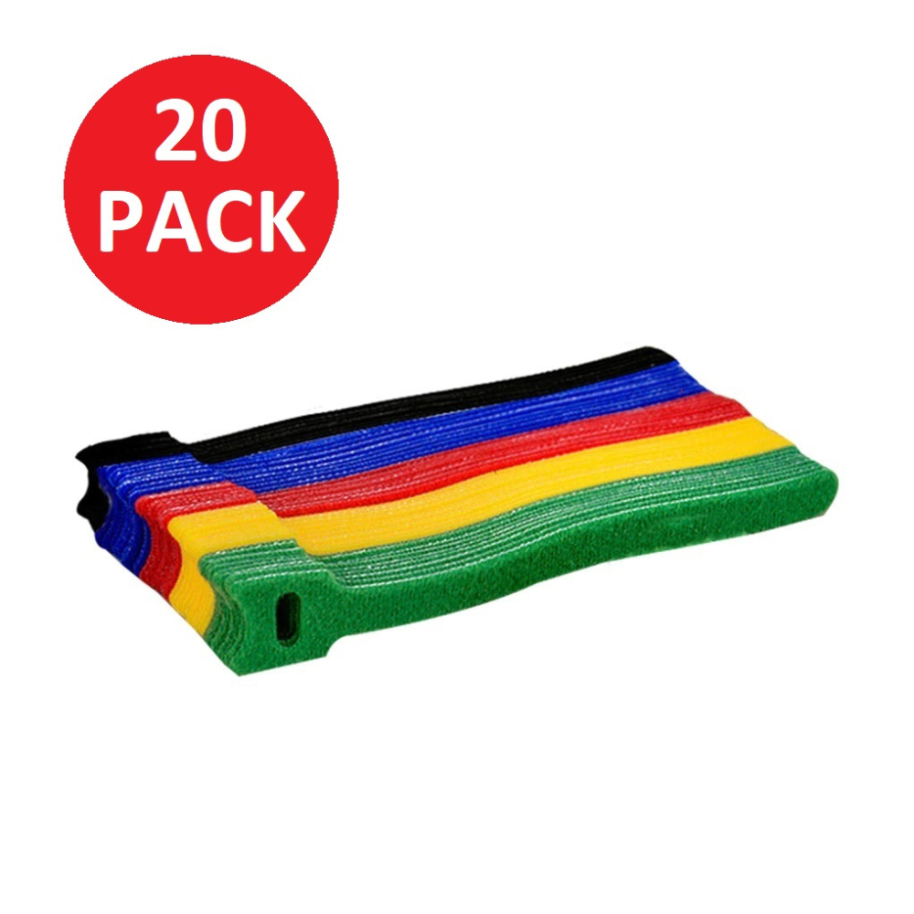 Hook and Loop Cable Ties Reusable Magic Cords Organiser Strap Tidy Grip
