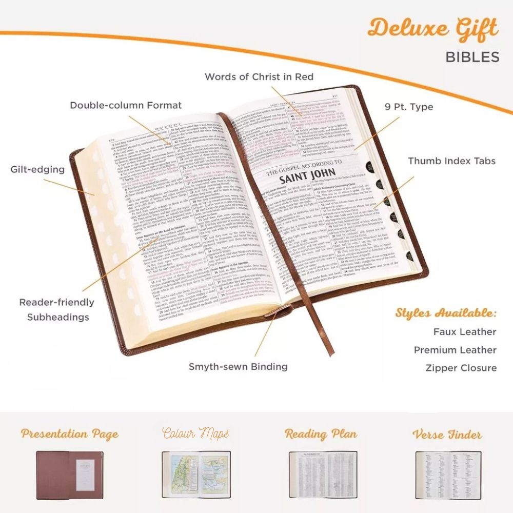 KJV Holy Bible Standard Size Burgundy Faux Leather with Ribbon and Thumb Index
