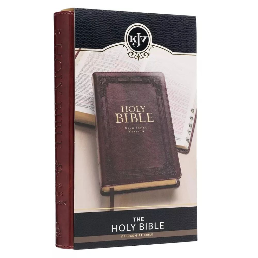 KJV Holy Bible Standard Size Burgundy Faux Leather with Ribbon and Thumb Index