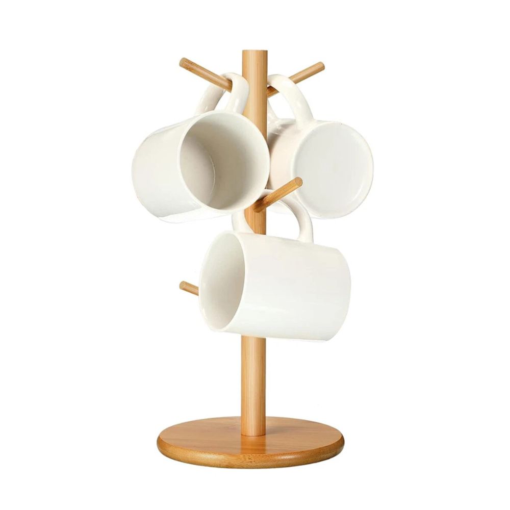 Kitchen Wooden Tree Rack Mug Stand Coffee Tea Cup Holder Storage Rack Hanger Home