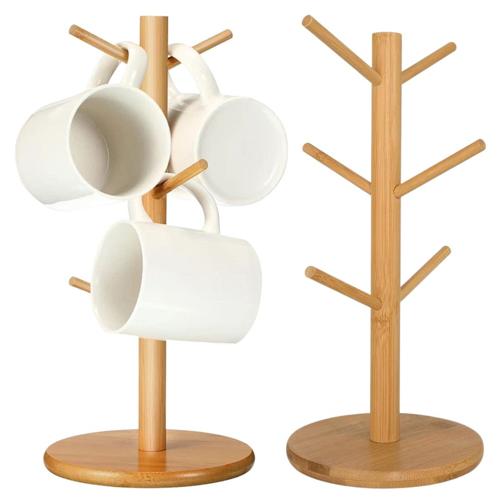 Kitchen Wooden Tree Rack Mug Stand Coffee Tea Cup Holder Storage Rack Hanger Home
