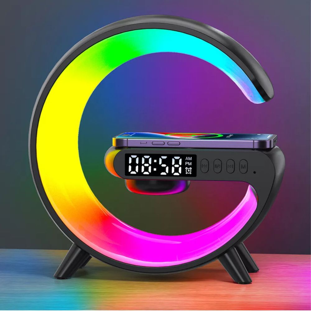 LED Lamp Smart Bluetooth Speaker Wireless Charger Night Light RGB Alarm Clock