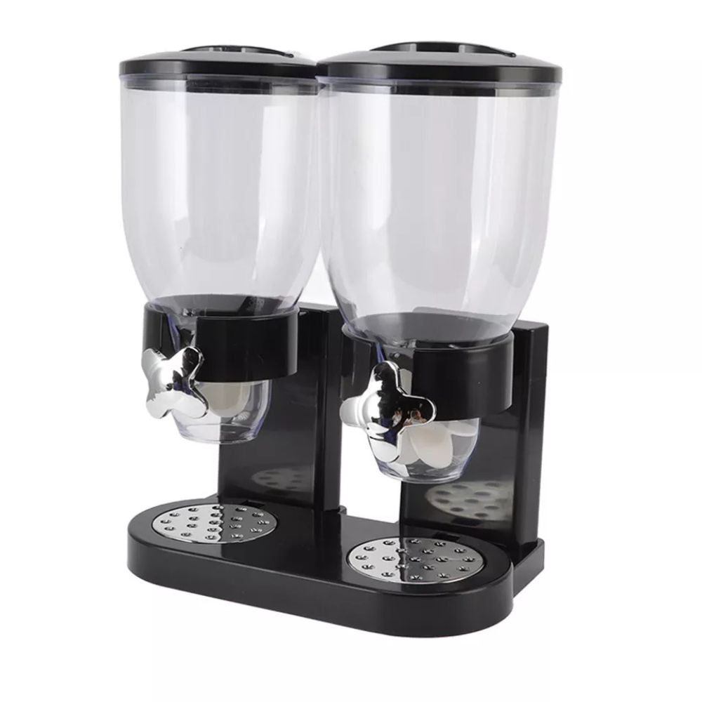 Large Double Cereal Dispenser Kitchen Container Tank Dry Food Snack Canister