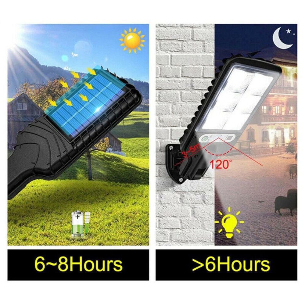 Motion Sensor Solar Flood Light 9000W LED Security Wall Yard Street Outdoor Lamp
