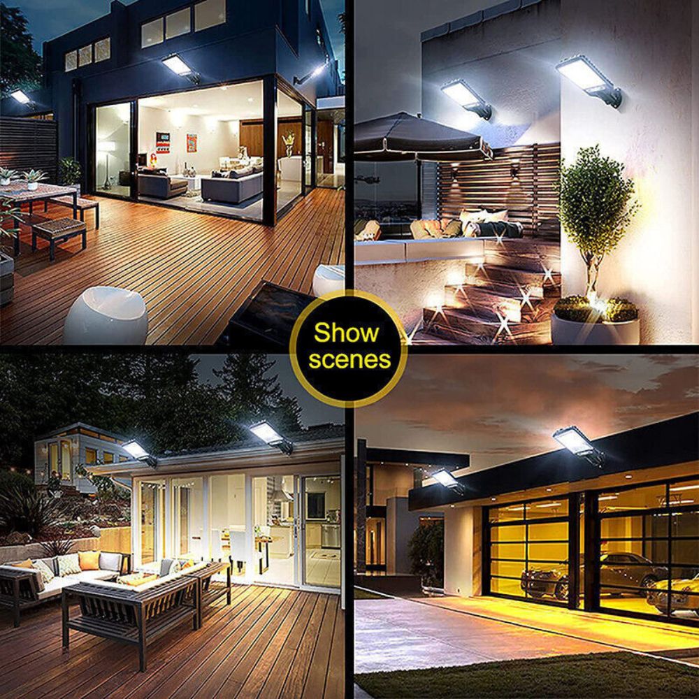 Motion Sensor Solar Flood Light 9000W LED Security Wall Yard Street Outdoor Lamp