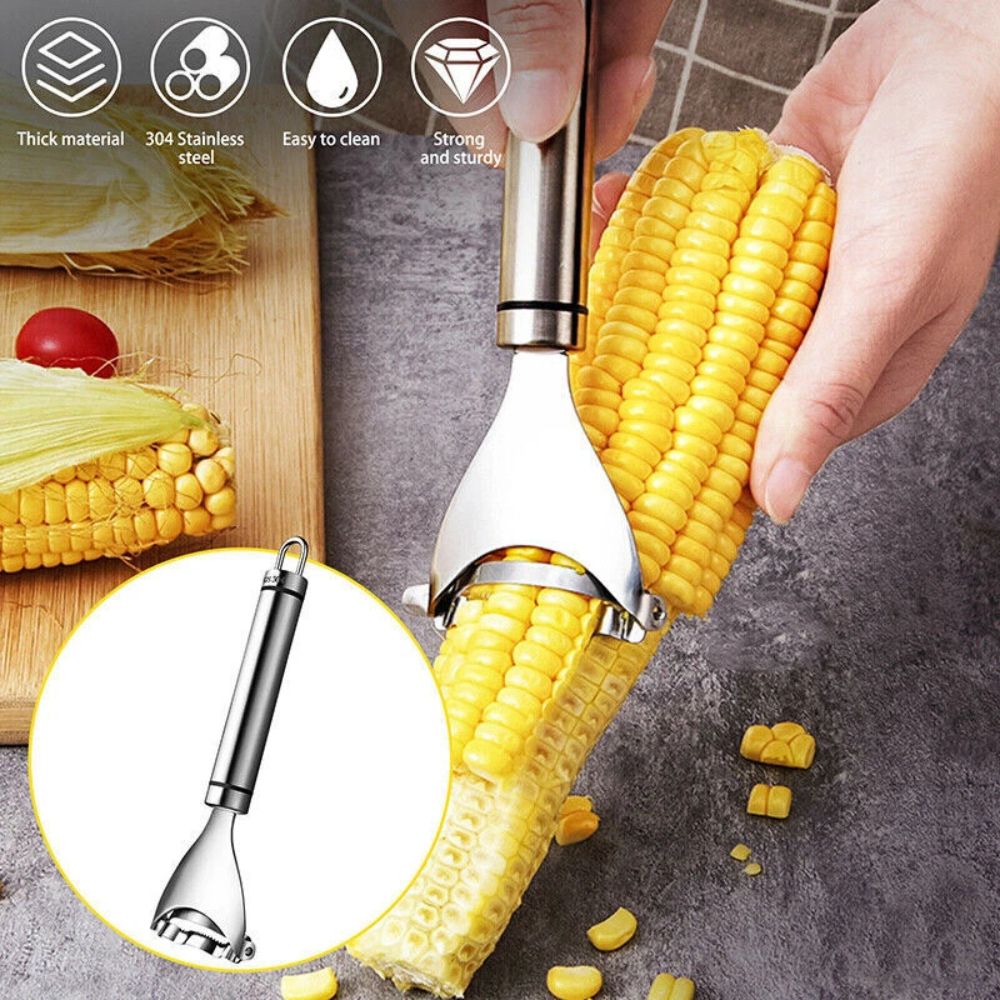 One-Step Corn Peeler Kitchen Tool Thresher Cob Kernel Cutter Stripper Remover