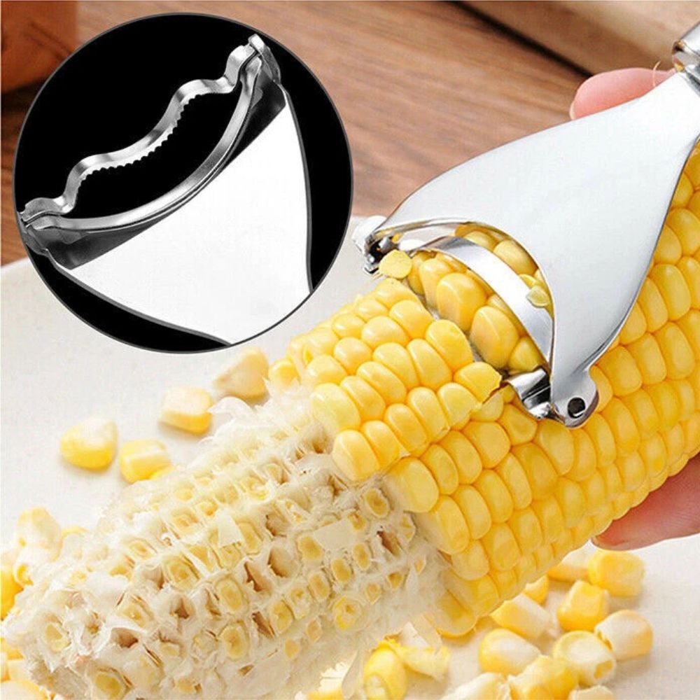 One-Step Corn Peeler Kitchen Tool Thresher Cob Kernel Cutter Stripper Remover