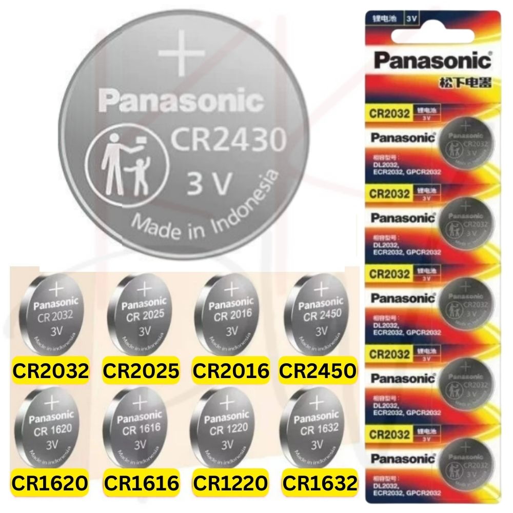 Panasonic Battery Button Coin Cell Lithium Battery CR1220 CR1616 CR1620 CR1632 CR2016 CR2025 CR2032 CR2430 CR2450