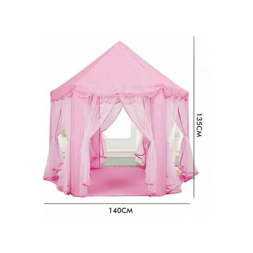 Pink Princess Castle Play Tent Kids Teepee Play House Outdoor Indoor