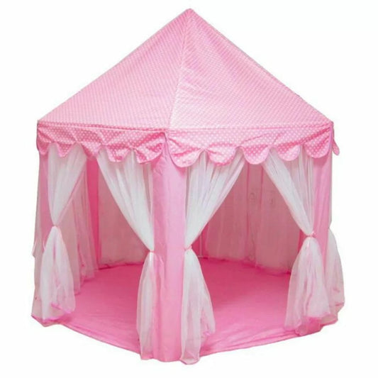 Pink Princess Castle Play Tent Kids Teepee Play House Outdoor Indoor