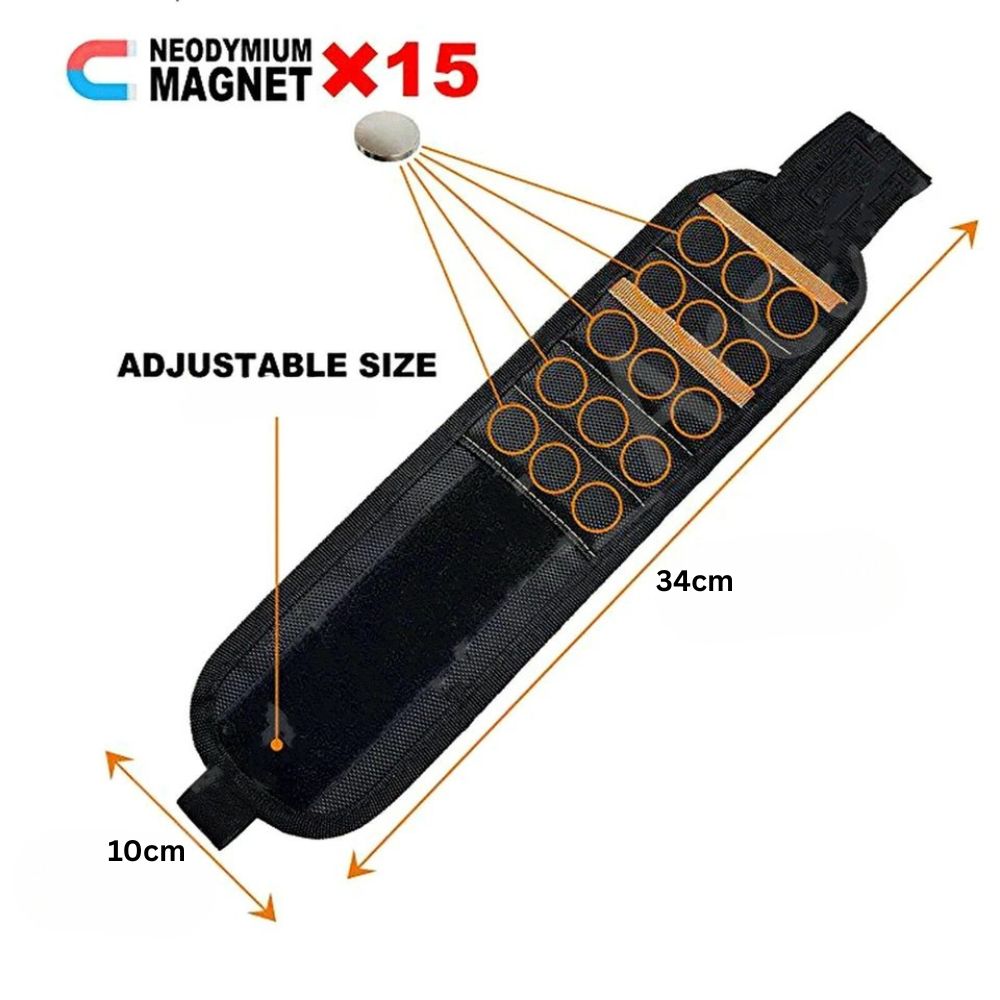 Portable Magnetic Wristband Tool Bag Belt Screws Nails Drill Bit Bracelet 5Grids