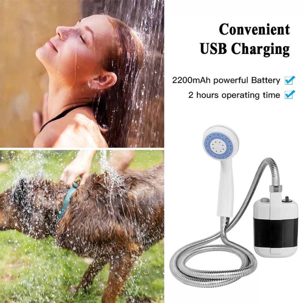 Portable Rechargeable Shower Pump Mobile Camping USB Electric Shower Outdoor