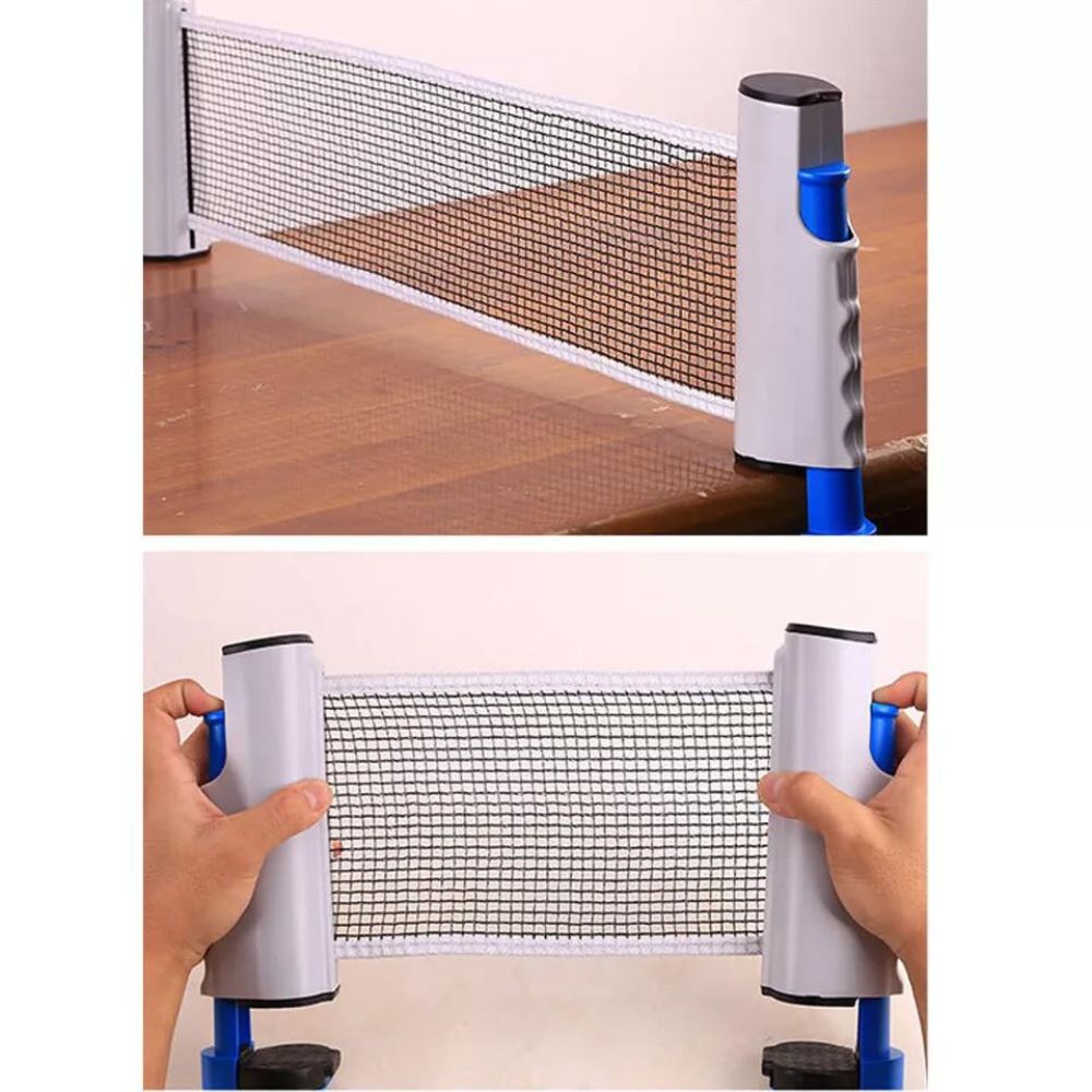 Portable Table Tennis Kit Ping Pong Set Instant Retractable Net Rack + 2 Bats + 6 Balls